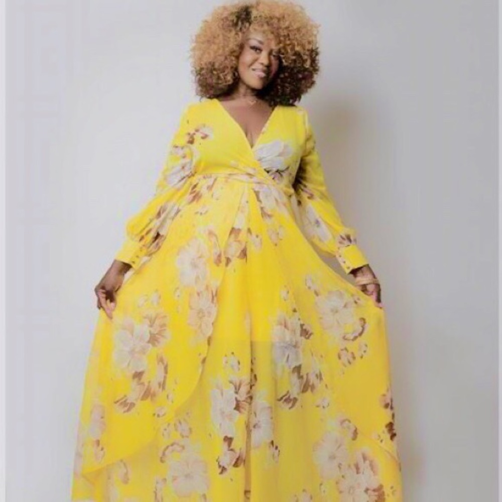 Women’s Floral Chiffon Maxi Dress
